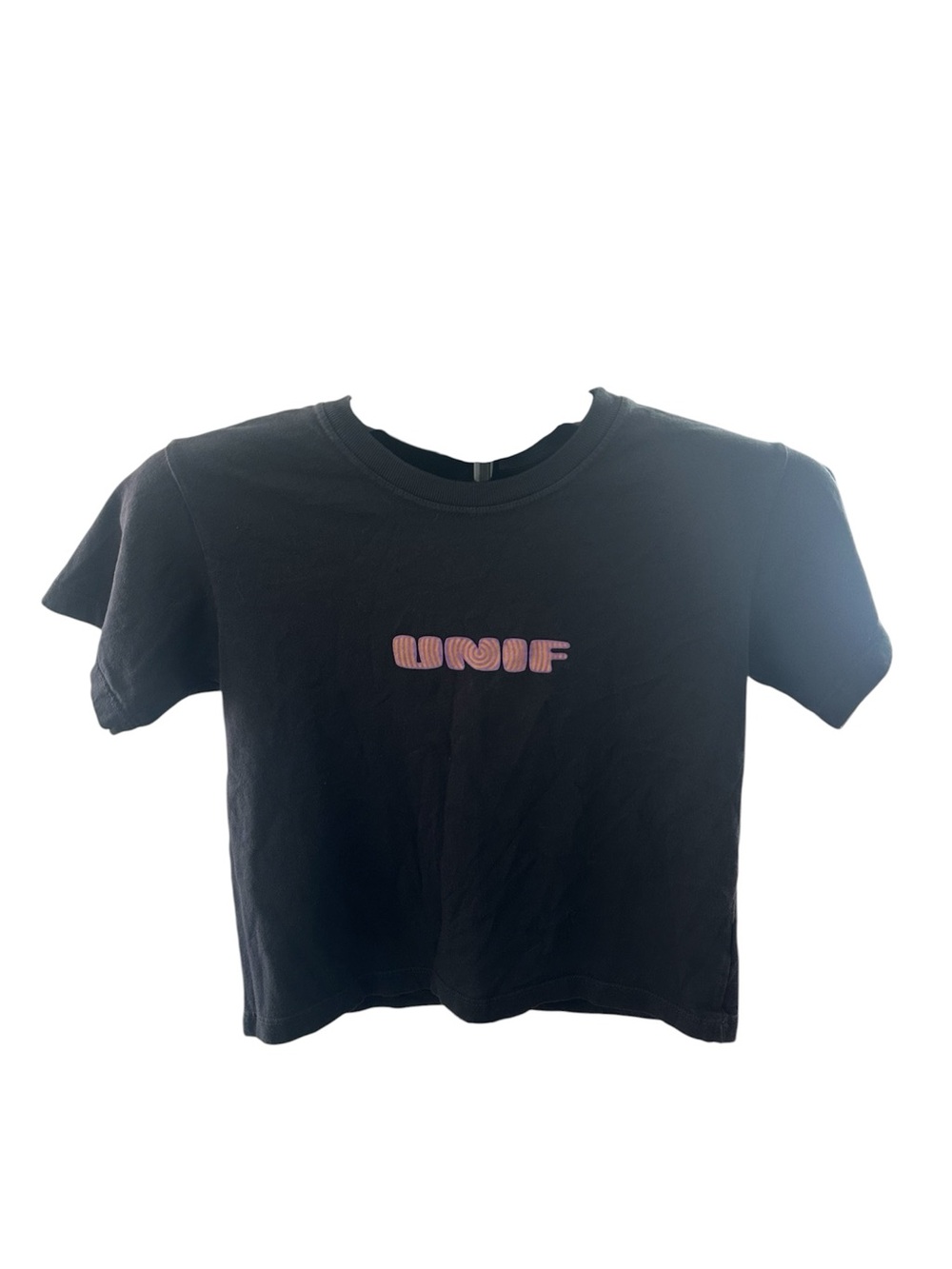 UNIF Women's SZ S Pulse Cropped T-Shirt 100% Cotton USA Made Y2K